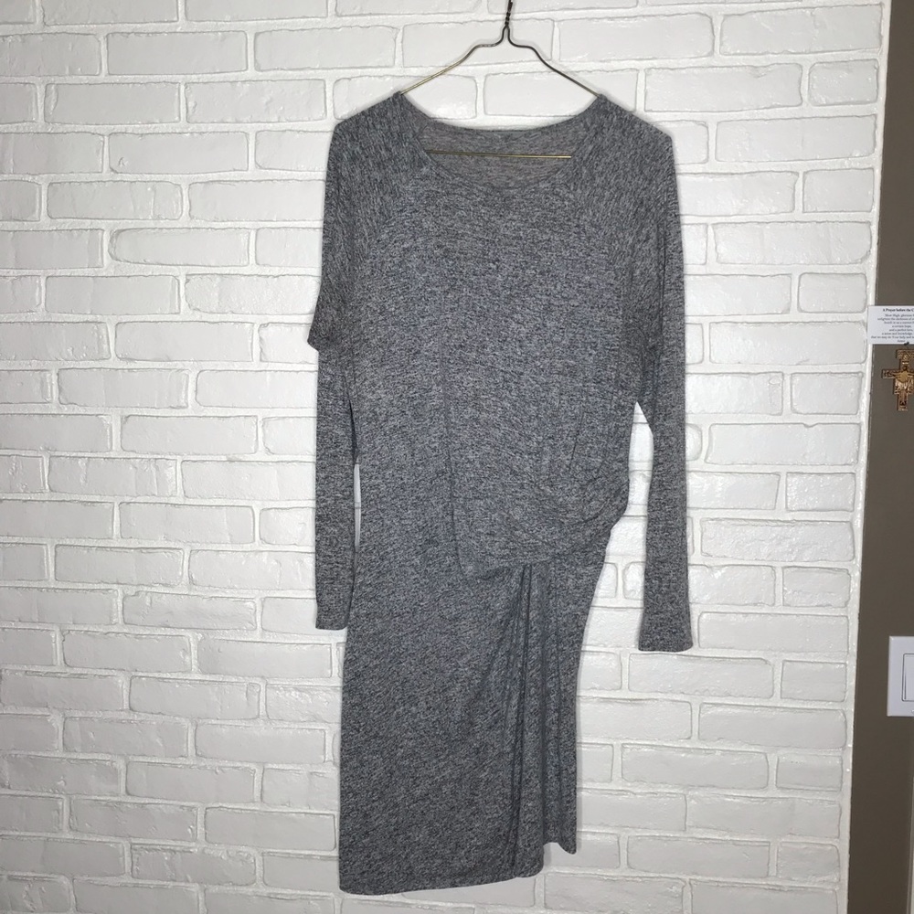Athleta Gray Dress with Gathered Ruching on the side.  Size XL. super cozy